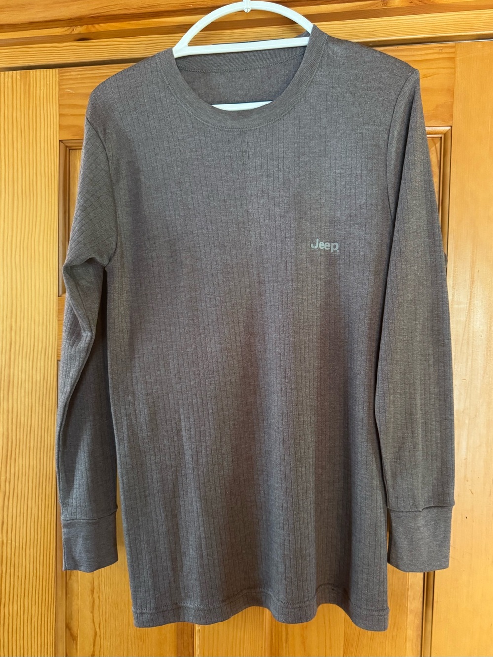 Jeep Ribbed Long Sleeve Light Knit  Sweeter/Shirt - Taupe
